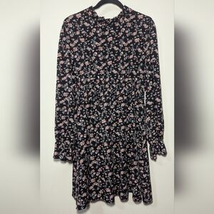 CUPSHE Mock Neck Floral Mini Dress Ruffle Sleeve Elastic Waist Women's Size XL